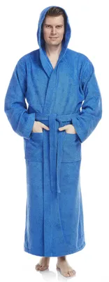 Produktbild von Arus Bademantel Pacific für Herren, extra-lang, Farbe:Königsblau, Größe:XL
