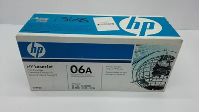 The image shows the packaging of an HP LaserJet toner cartridge.