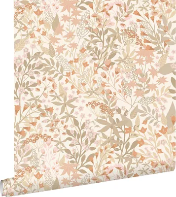 Immagine prodotto di ESTAhome carta da parati fiori selvatici terracotta e verde grigiastro 50 x 900 cm
