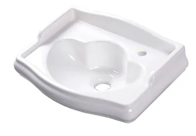 Obrázok produktu pre Keramické umývadlo RETRO 41x30cm, bez otvoru na batériu, bez prepadu, biele