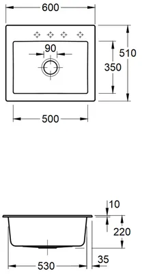 Produktbild von Villeroy & Boch 330902KD EB-SP Subway 60 S 600x510mm Exc-Garn.