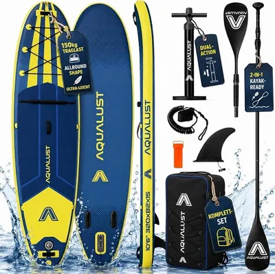Imagen del producto de Kit de tabla de paddle surf inflable. Tabla de surf de pie inflable. Paddle surf