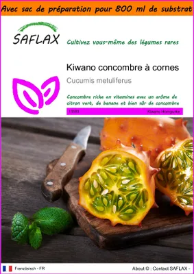 Image de SAFLAX Garden in the bag - Kiwano concombre à cornes - 10 graines - Cucumis