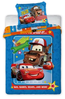 Image de Cars Housse de couette bébé gaz - 100 x 135 cm - Coton
