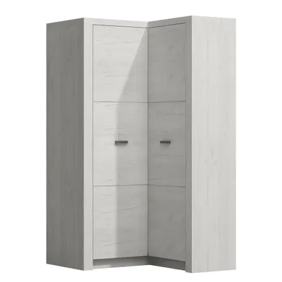 Obrázek produktu pro Rohová šatní skříň 104x90 cm CHALAPATA 1 - dub kraft bílý