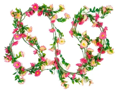 Kunst-Madeliefjesslinger, rosa, 200 cm, wetterbeständig