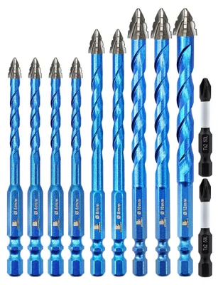 Imagen del producto de Omgoods - Juego de 11 brocas y destornilladores para diversos materiales