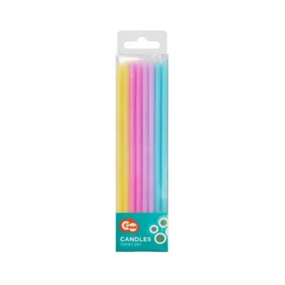 Image de Bougies d'anniversaire - pastel - 14,5 cm - 16 pcs