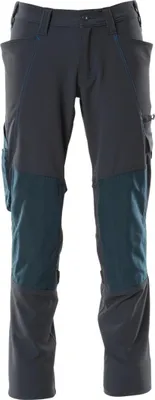 Image de Pantalon avec poches genouillères Noir bleu, taille 82 C68 MASCOT 18179-511-010