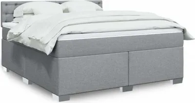 Produktbild von Maison Exclusive - Boxspringbett mit Matratze Hellgrau 180x200 cm Stoff