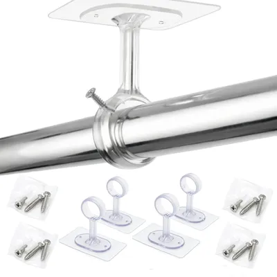 Gardinenstangenhalter ohne Bohren, 4er-Set, selbstklebend, ABS, 25-32 mm