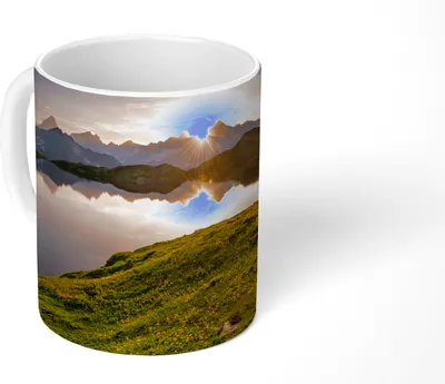 Produktbild von MuchoWow® Tasse Kaffeetasse Kaffeebecher 350 ml Schweiz - Alpen - Wasser Teetasse - Fototasse - Becher - Keramikbecher - Teebecher - Kaffeetasse - Bürotasse