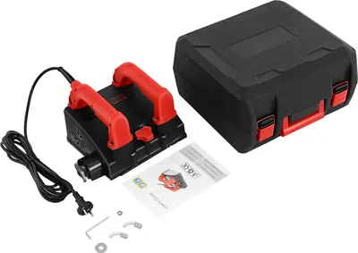 Image de Fraiseuse électrique pour murs - HM-18-2 - 1200 W - 3000 tr/min - Profondeur de fraisage 1-4 mm - Aspiration des poussières - Prise UE 220 V - Rouge