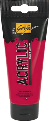 A tube of red acrylic paint.