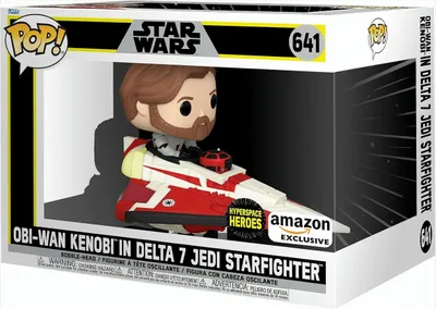 Produktbild von Funko Pop! Rides: Star Wars - The Clone Wars - Obi-Wan Kenobi in Delta-7 Jedi Starfighter #641