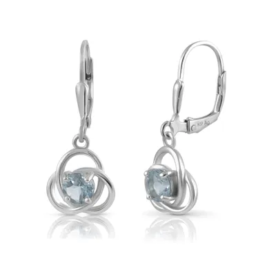 Produktbild von F Ohrhänger 925/- Sterling Silber 2,8cm weiß Blautopas beh. blau 358230230R