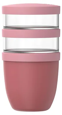 Lunchpot 3-teilig, 500+200+200 ml, Vivid Mauve, auslaufsicher