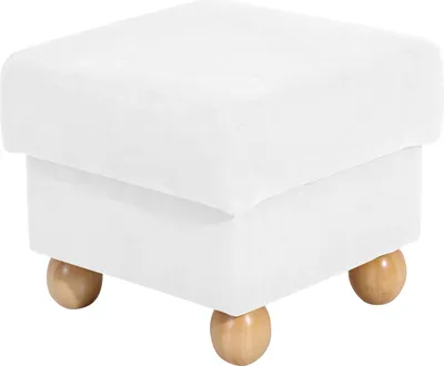 Produktbild von Max Winzer Hocker Monarch - Velourstoff creme - Maße: 54 x 54 x 48 cm
