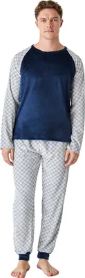Immagine prodotto di J&J Brothers - Pigiama invernale da uomo in velluto con maniche lunghe JJBEP5301