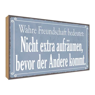 Produktbild von vianmo Holzschild 30x40 cm wahre Freundschaft bedeutet Familie Freunde
