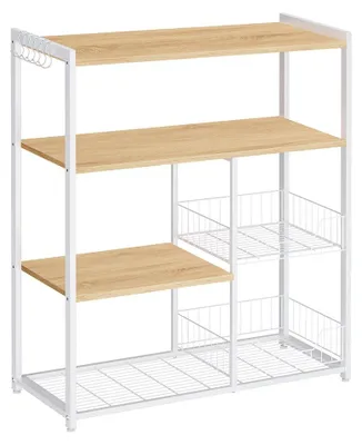 Image de Étagère de cuisine avec crochets – Étagère pour pâtisserie – Rangement – Panneau de particules et acier – 35 x 80 x 95 cm