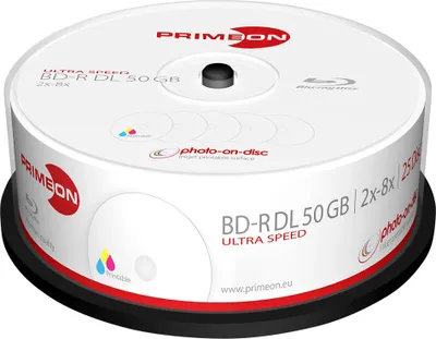 Produktbild von Primeon 2761319 Blank Blu-ray BD-R DL 50 GB 25 pc(s) Spindle Printable