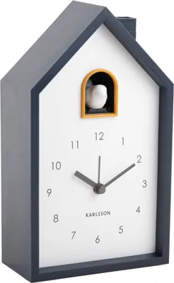 Obrázok produktu pre Budík s kukučkou Karlsson MODERN CUCKOO tmavomodrý | 6x12x20 cm