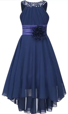 Produktbild von Mädchen Partykleid Gr. 152 cm – Festliches Chiffon Kleid mit Strasssteine, Schleife & Plissee – Perfekt für Hochzeit, Taufe & besondere Anlässe