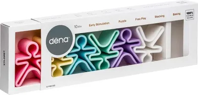 Produktbild von dëna Silikon-Spielzeug-Set Pastel Kinder und Häuser 12 Stk.