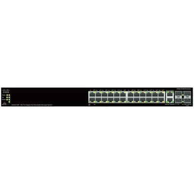 Produktbild von Cisco Small Business SG500-28P, gemanaged, L3, Gigabit Ethernet (10/100/1000), Energie Über Ethernet (PoE) Unterstützung, Rack-Einbau, 1U