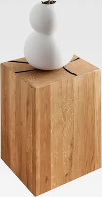 Produktbild von Holzhocker Eiche massiv geölt (BxHxT 30x46x30 cm) Hocker, Stuhl
