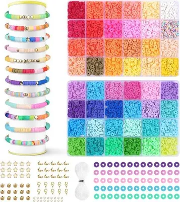 Immagine prodotto di Set di perline Polymeerklei - 4800 pezzi - Perline colorate da 6 mm per gioielli e progetti fai-da-te