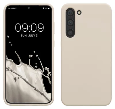 Produktbild von kwmobile Handyhülle für Samsung Galaxy S23 Plus Hülle - Case Silikon - Kabelloses Laden - Schutzhülle Cover in Creme matt
