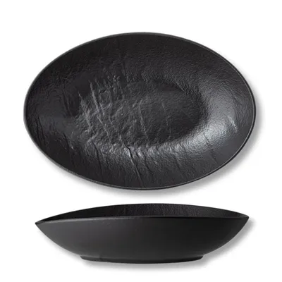Image de Plat de service Wilmax noir 30 x 19,5 x 7 cm en porcelaine WL-661121/A