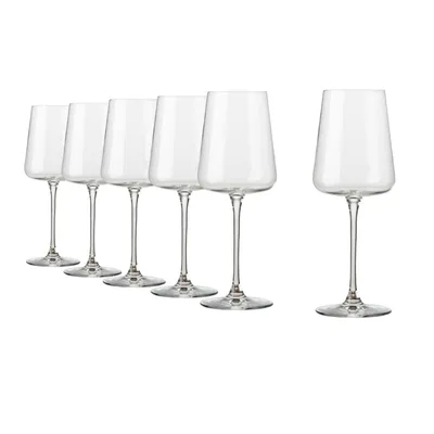 Produktbild von Rona Weißweingläser 435 ml, Serie Mode, Weißweinglas mit moderner und markanter Form, 6 Gläser im Set, spülmaschinenfest,