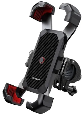 Produktbild von Joyroom Handyhalterung Lenker Universal Smartphone Halterung für Fahrrad, Motorrad, Roller & E-Scooter stabile 4-Ecken Klemme stoßfest & verstellbar für 3,5 bis 7 Zoll Handys