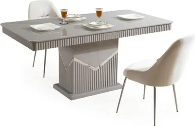 Produktbild von Moderner Weißer Esszimmer Stuhl Einsitzer Textil Sitzer Designer Möbel