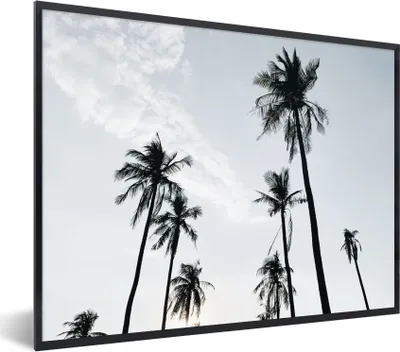 Produktbild von MuchoWow® Gerahmtes Poster Palmen - Sommer - Tropisch 80x60 cm - Poster mit Schwarzem Bilderrahmen Wandposter Rahmen Foto Bilder - Schwarzem - Mit Gestell