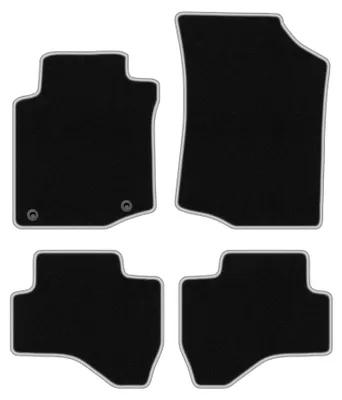 Immagine prodotto di Tappetini in moquette per Toyota Aygo I 2005-2014 (hatchback) – set 4 pezzi, nero/argento, su misura – Wielganizator CARLUX