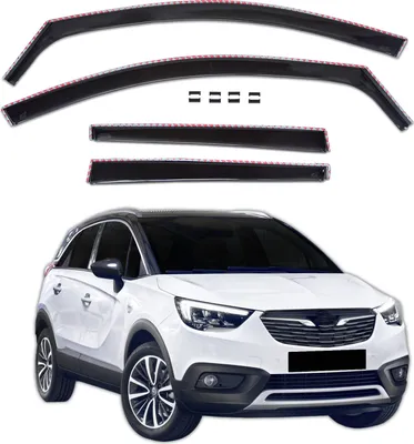 Produktbild von J&J AUTOMOTIVE | GP Windabweiser Für Opel Crossland ab 2017 4tlg, GP Regenabweiser, Schwarz, Getönt, Aerodynamisch, Einfache Montage, Befeistigung mit Clips