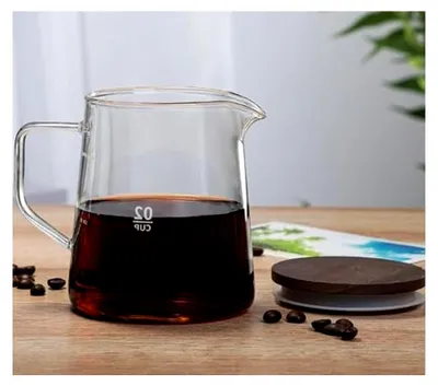 Produktbild von 500 ml Kaffeekanne aus Borosilikatglas mit Akazienholzdeckel