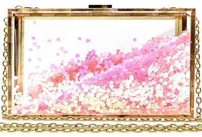 Immagine prodotto di Borsa a tracolla rosa trasparente, ideale per le feste