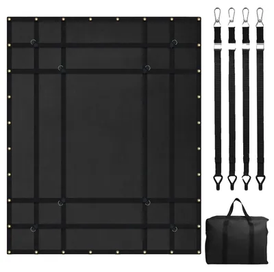 Image de Filet de chargement VEVOR, 183 x 145 cm, filet de chargement pour camion, 4 sangles réglables avec mousquetons et crochets recouverts de caoutchouc, durable