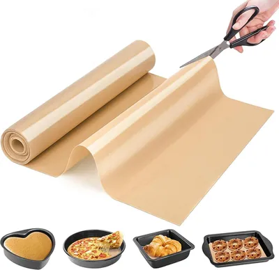 Produktbild von 30x244cm Dauerbackfolie Silikon - Wiederverwendbares Backpapier für Backofen und Grill - Schneidbar - Antihaftbeschichtung - Grillmatte für Heißluftfr