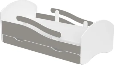 Produktbild von LEO Kinderbett 180x80 weiß und grau