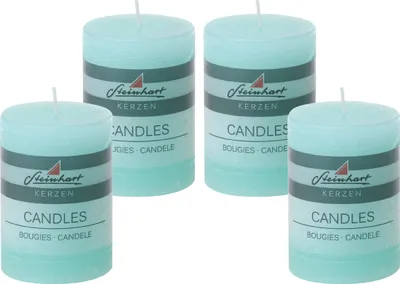 Produktbild von 4er Set Adventskranzkerzen "Raureif" Mint 80/58 mm