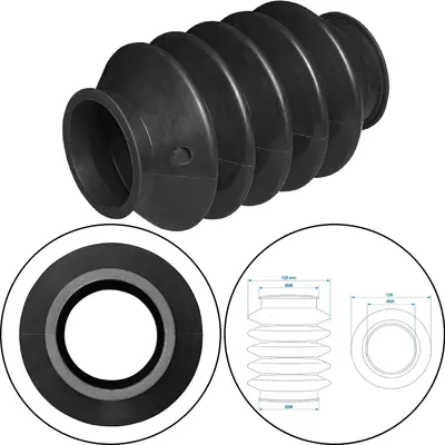Produktbild von AS Faltenbalg Gummi Ø50 mm für Anhänger als Anhängerzubehör – flexibler Gummischutz, Schutzmanschette, 60/70 mm L = 165 AS