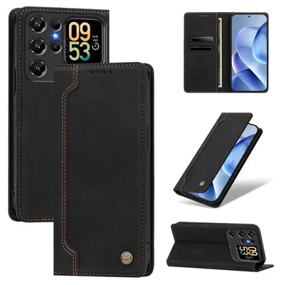 Produktbild von Handyhülle für Oukitel C62 / C62 Pro, Leder Wallet Klapphülle mit Standfunktion, Stoßfeste Schutzhülle Schwarz