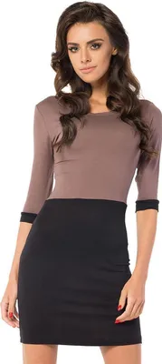 Obrázek produktu pro Dámské mini šaty s 3/4 rukávem; Cappuccino/M/L 38/40