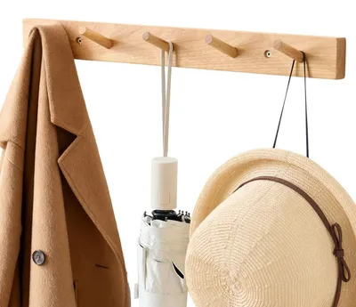 Immagine prodotto di Armadio a parete in legno, 50 cm, 5 ganci, finitura noce